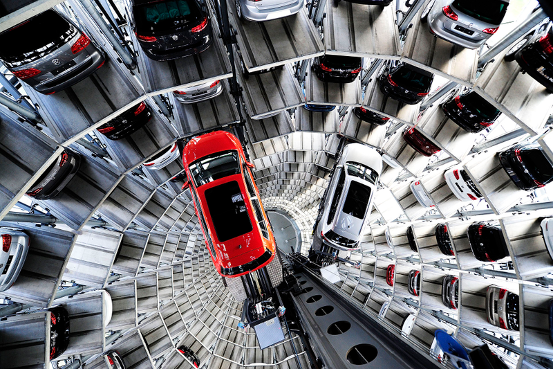 Illustration for article titled VW's 200-Foot Tower Of Cars Must Be Seen To Be Believed